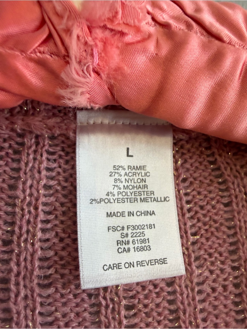 Pink Ribbed Tie-Front Cropped Sweater - Picture 3 of 3
